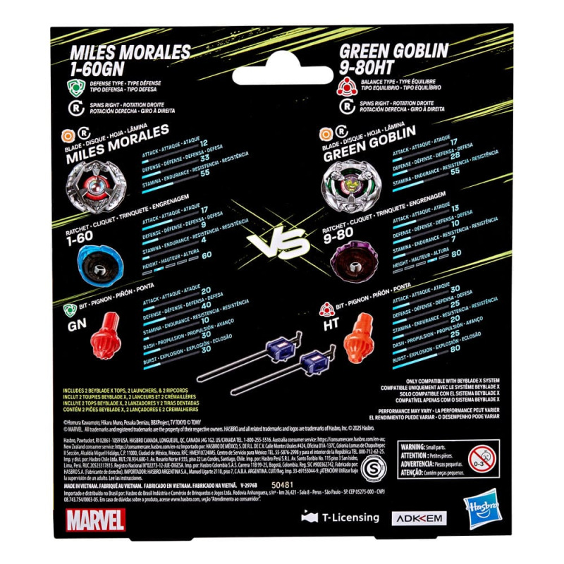 Beyblade X and Marvel Collab Miles Morales 1-60GN vs. Green Goblin 9-80HT 1