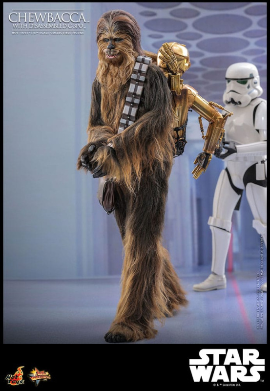 Star Wars Episode V Movie Masterpiece Action Figure 1/6 Chewbacca with Disassembled C-3PO 36 cm 12