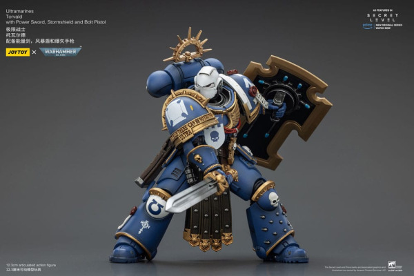 Warhammer 40,000 Action Figure Ultramarines Torvald with Power Sword, Stormshield and Bolt Pistol 13 9