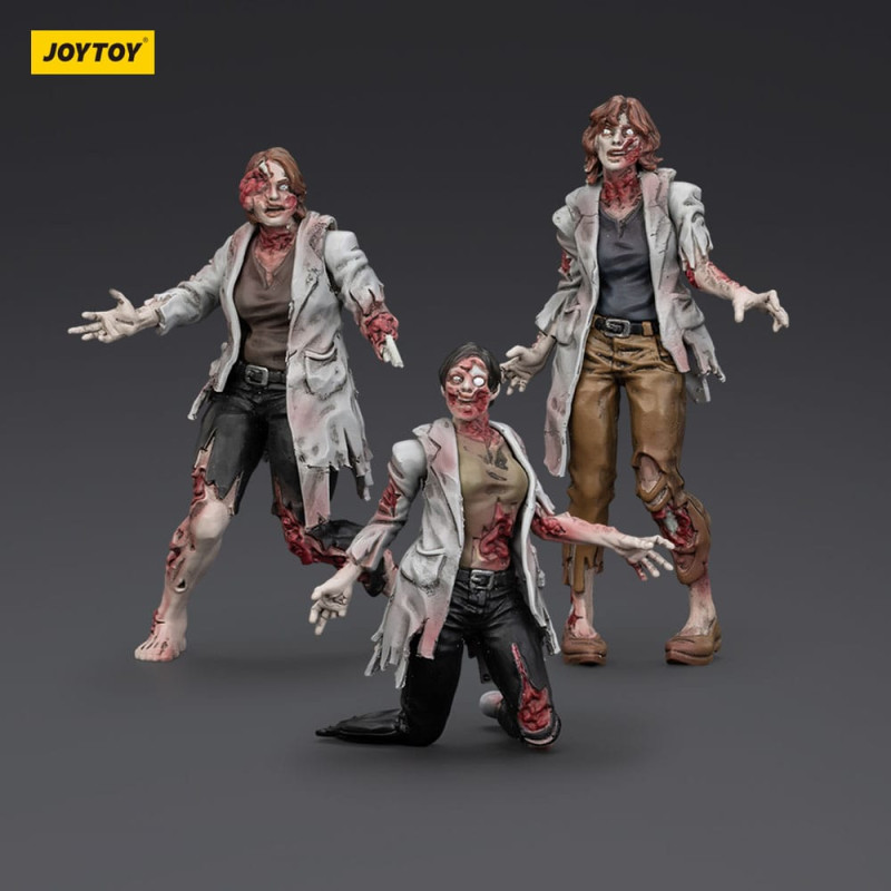 Zombie Dark Source Action Figures 3-Pack Scientists (Female) 8 cm 3