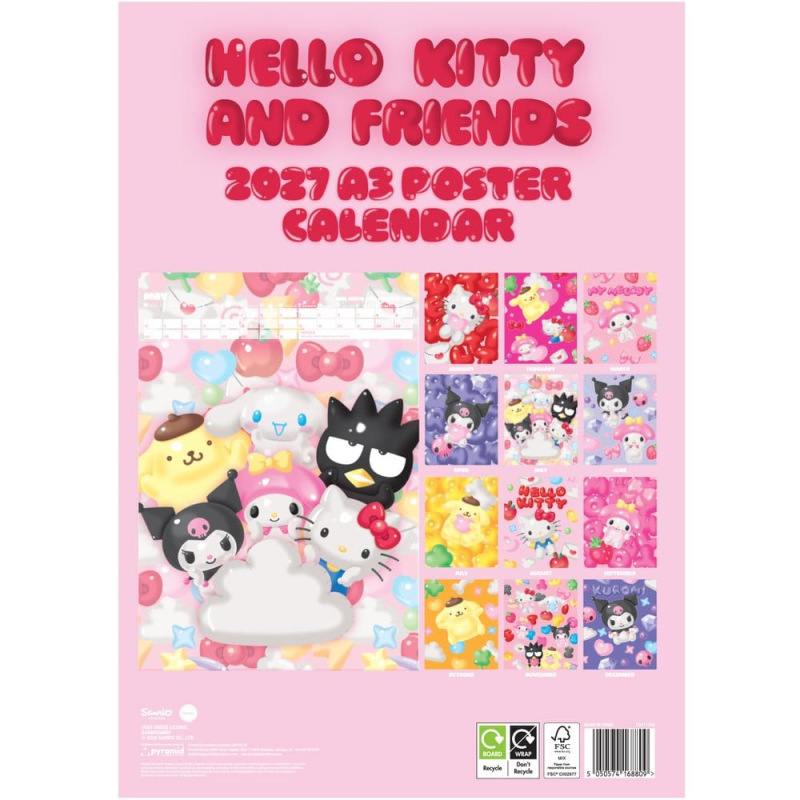 Hello Kitty Calendar A3 Poster 2027 1