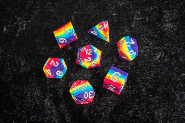 FanRoll Sharp Edge Silicone Dice Set Rainbow (7) 4