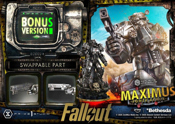 Fallout Real Elite Masterline Statue 1/4 Maximus Power Armor DX Bonus Version 67 cm 2