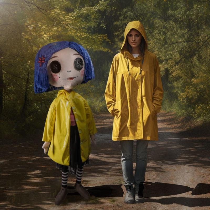 Coraline Life-Size Plush Figure Coraline with Button Eyes 152 cm 8