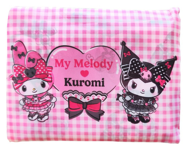 Sanrio Pink Black Party Series Tote Bag Kuromi & My Melody Foldable 2