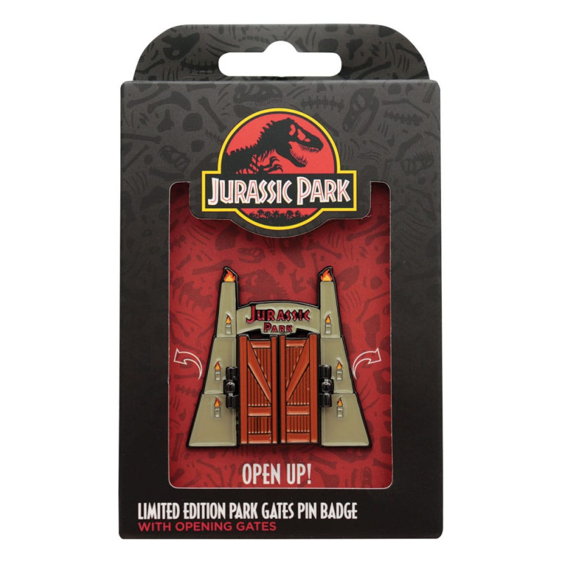 Jurassic Park Pin Badge Gates Hinged 2