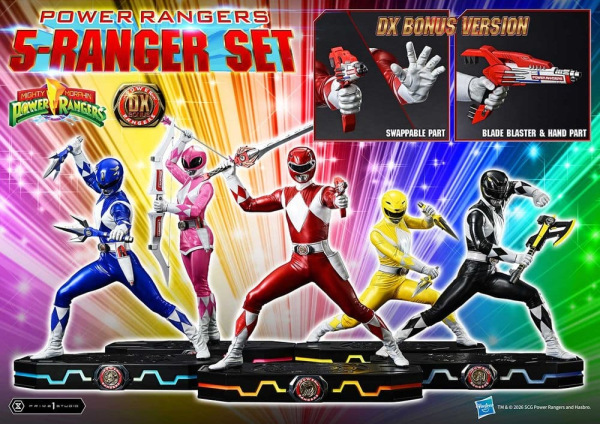 Mighty Morphin Power Rangers Premium Masterline Set of 5 Statues 1/4 Deluxe Bonus Version 62 cm 1