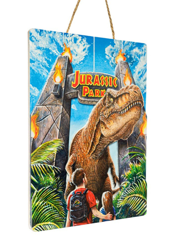 Jurassic Park WoodArts 3D Wooden Wall Art Rex Attack 30 x 40 cm 1