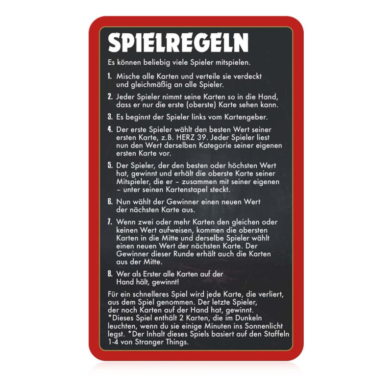 Stranger Things Card Game Top Trumps Collectables *German Version* 7