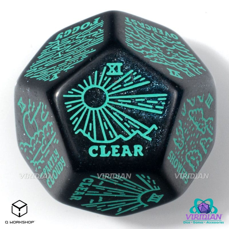 Viridian Jumbo Dice Weather Generator Die D12 Turquise 1