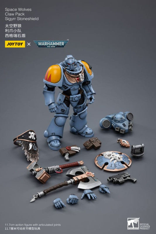 Warhammer 40k Action Figure 1/18 Space Wolves Claw Pack Sigyrr Stoneshield 12 cm 8