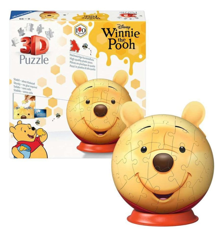 Winnie the Pooh 3D Jigsaw Puzzle Ball with Ears (77 Pieces) 2
