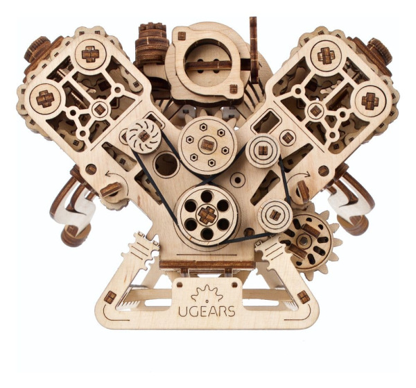 Ugears 3D Wooden Puzzle V8 Engine 4