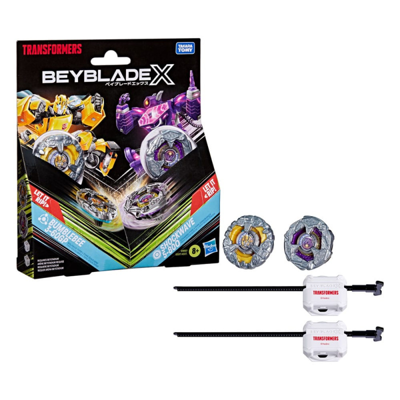 Beyblade X and Transformers Collab Bumblebee 3-60GP vs. Shockwave 5-80O 8