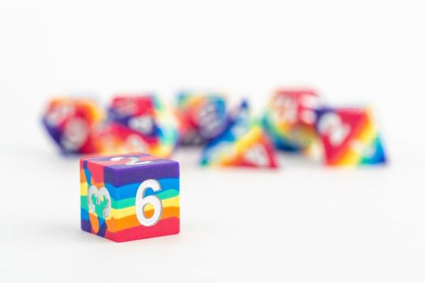FanRoll Sharp Edge Silicone Dice Set Rainbow (7) 1