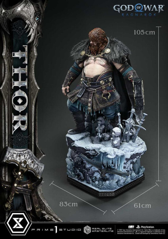 God of War: Ragnarök Real Elite Masterline Series Statue 1/3 Thor 105 cm 3