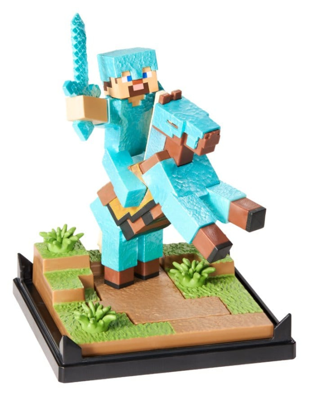 Minecraft Figure Diorama Diamond Armor Steve and Horse 18 cm 2