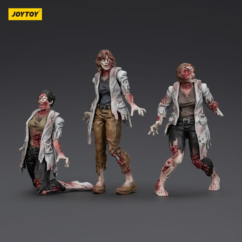 Zombie Dark Source Action Figures 3-Pack Scientists (Female) 8 cm 4