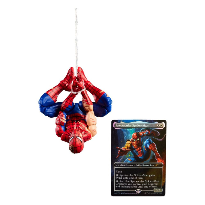 Marvel Legends Magic: The Gathering Action Figure Battle-Damaged Spider-Man (plus Exclusive Foil Car 8