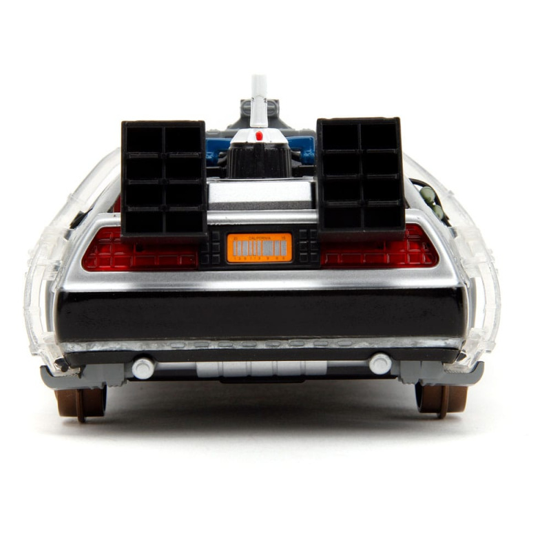 Back to the Future III Hollywood Rides Diecast Model 1/24 DeLorean Time Machine Railroad Wheels 4