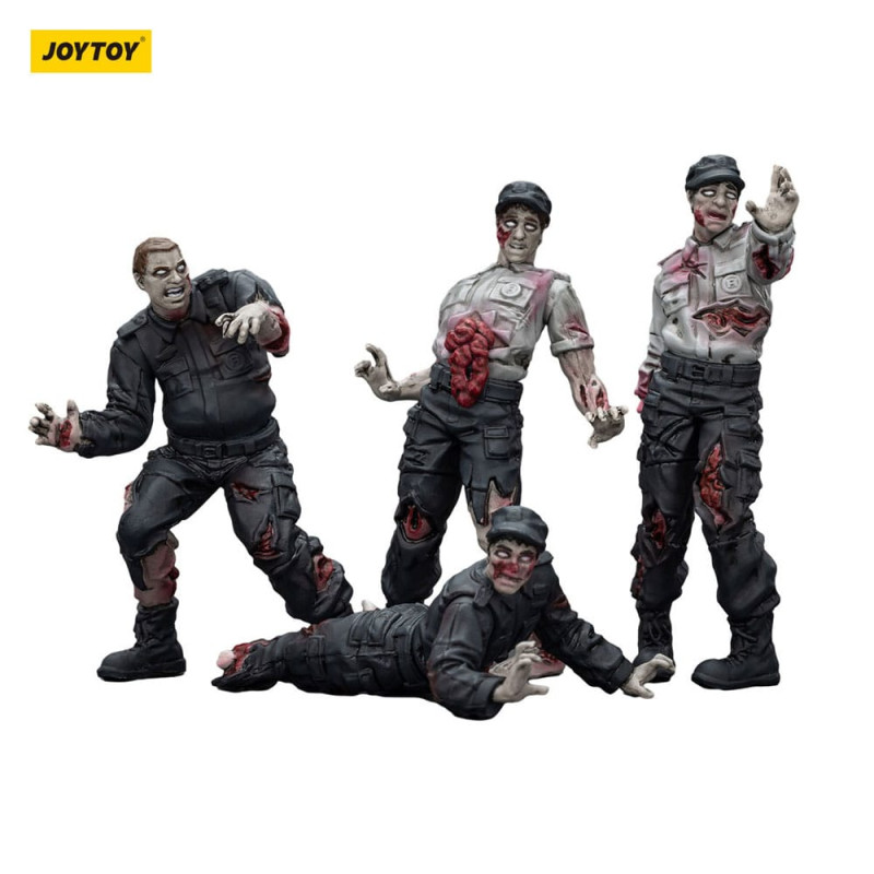 Zombie Dark Source Action Figures 4-Pack Security Guards 8 cm 9