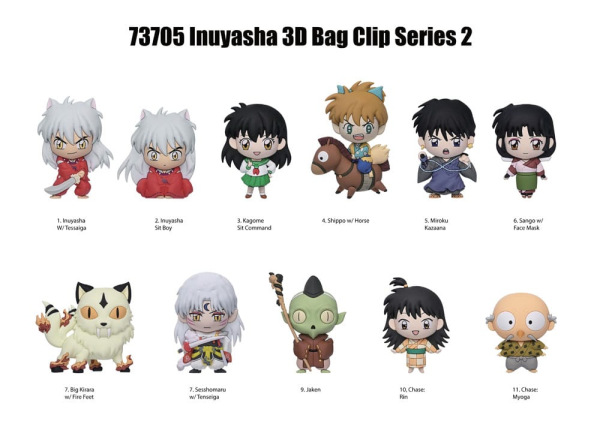 InuYasha 3D Foam Bag Clips Series 2 Display (24) 2