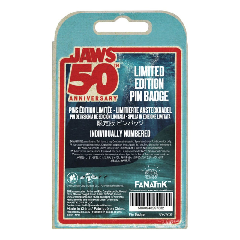 Jaws Pin Badge 50th Anniversary Ship in Bottle 1