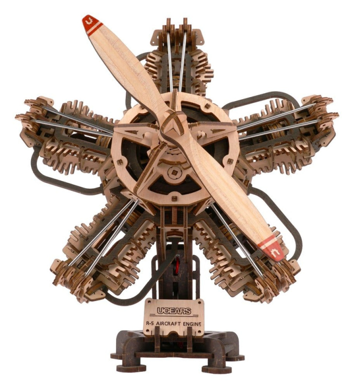 Ugears 3D Wooden Model Kit R-5 Aircraft Engine 25 cm 11