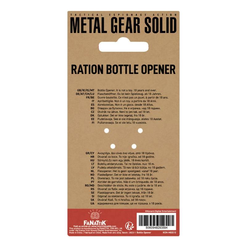 Metal Gear Solid Bottle Opener Solid Ration 8 cm