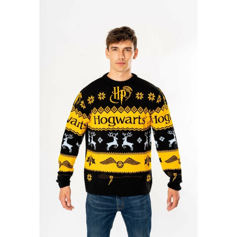 Harry Potter Christmas Sweater Deluxe Hogwarts Knitted Size M 1