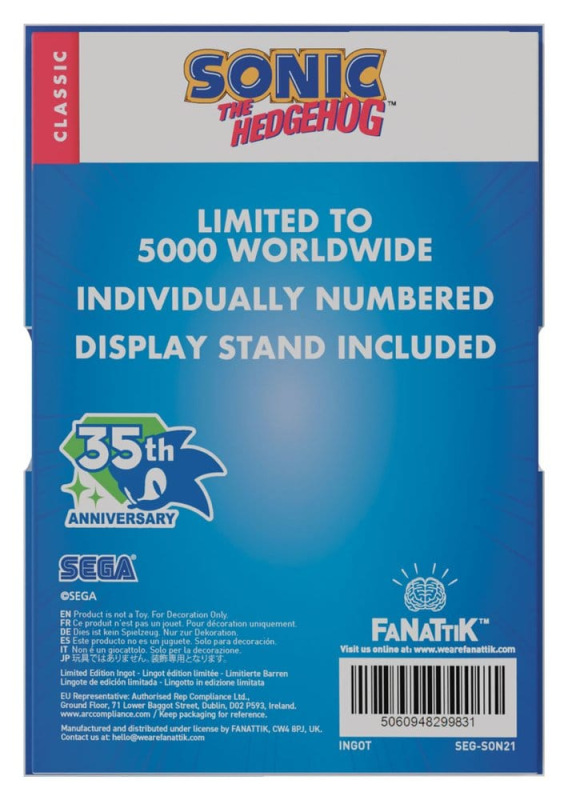 Sonic The Hedgehog Ingot Stained Glass Window Style 60 cm 3