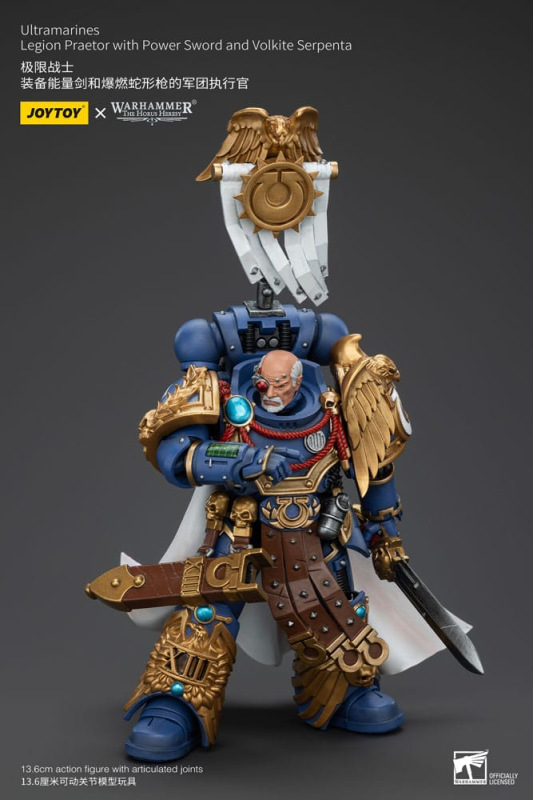 Warhammer The Horus Heresy Action Figure 1/18 Ultramarines Legion Praetor with Power Sword and Volki 8