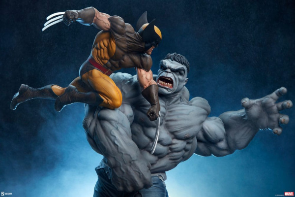 Marvel Statue Grey Hulk vs Wolverine 58 cm 4