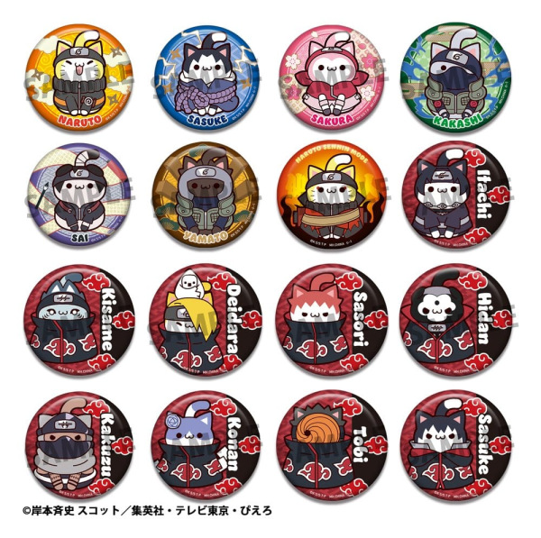 Naruto Shippuden Mega Cat Project Nyaruto! Enamel Pins Collection 2 6 cm Blind Box Assortment (16)