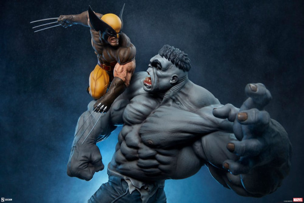 Marvel Statue Grey Hulk vs Wolverine 58 cm 3