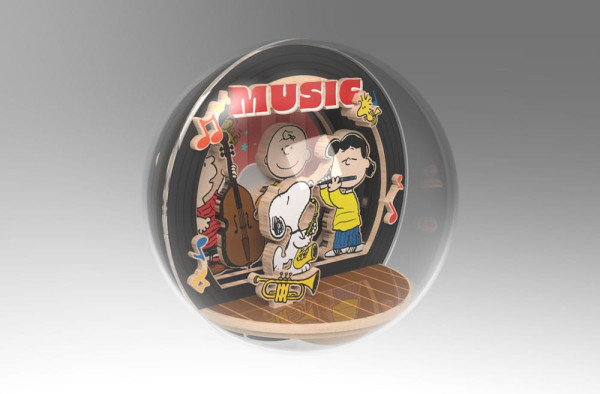 Peanuts Puremind Model Kit Globe Wooden Theater Globe Night of Music 4