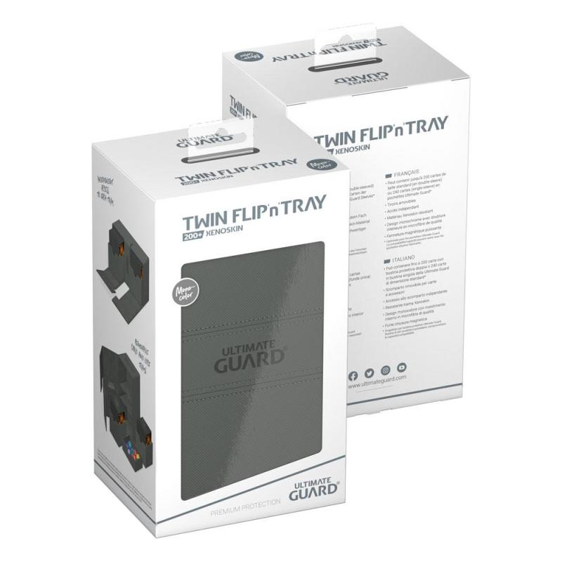 Ultimate Guard Twin Flip`n`Tray 200+ XenoSkin Monocolor Grey