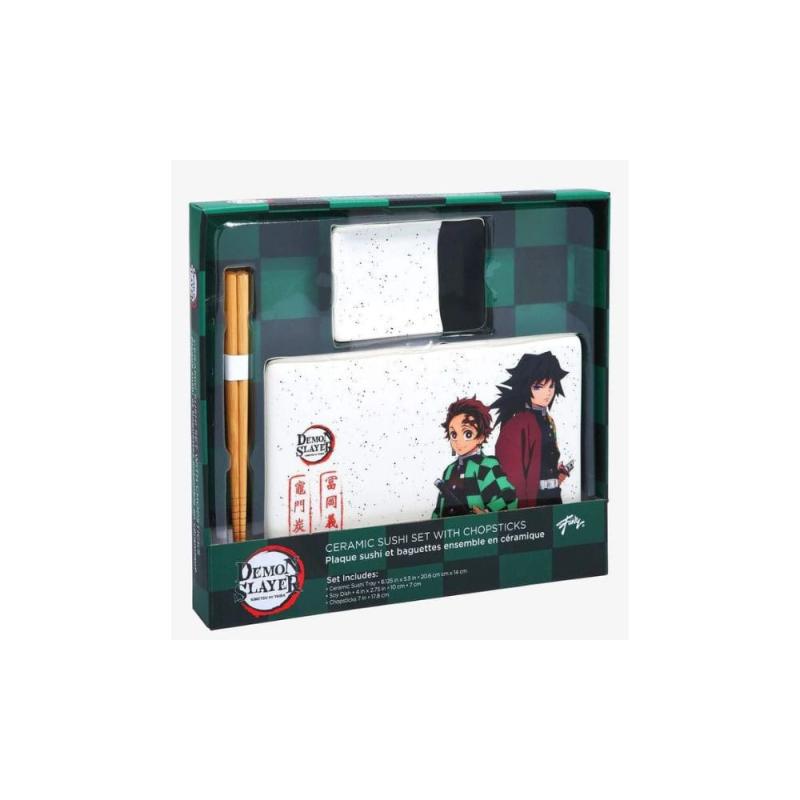 Demon Slayer Ceramic Sushi Set with Chopsticks Tanjiro & Giyu 2