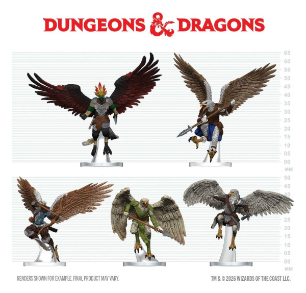 D&D Icons of the Realms Mini Figures Aarakocra Flock 20 cm 1