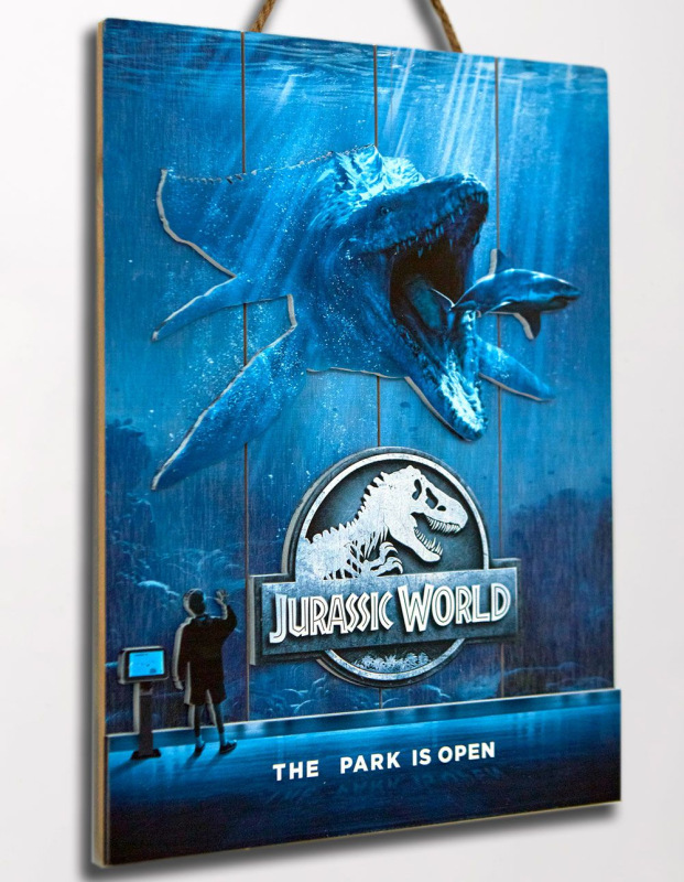 Jurassic World WoodArts 3D Wooden Wall Art Mossasaurus 30 x 40 cm 2