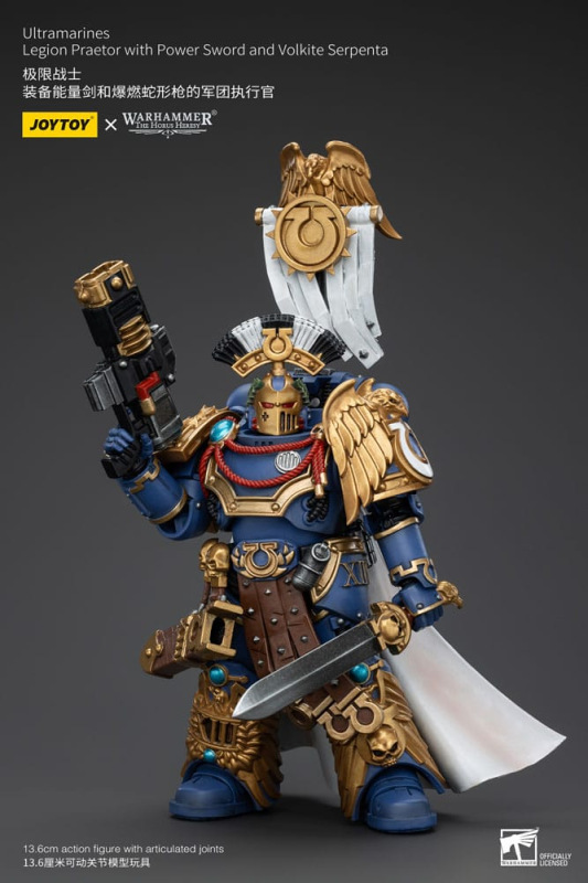 Warhammer The Horus Heresy Action Figure 1/18 Ultramarines Legion Praetor with Power Sword and Volki 2
