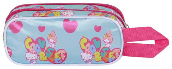 Sanrio 3D Double Pencil case Hello Kitty Friendship Blue 2