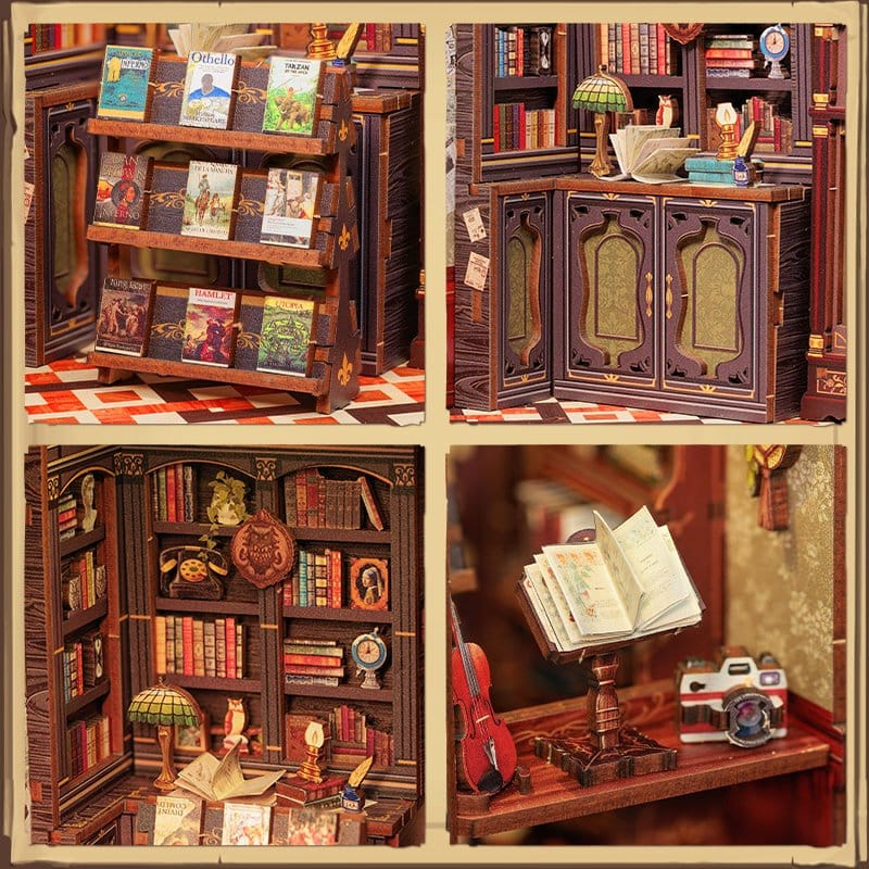 Book Nook Owl Bookstore 17 x 12 cm 11