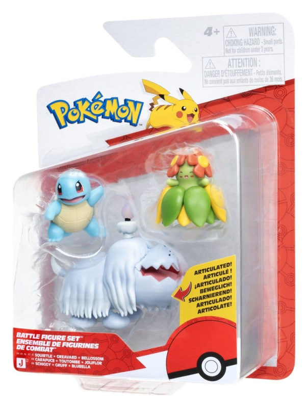 Pokémon Battle Figure 3-Pack Squirtle, Greavard & Bellossom 1