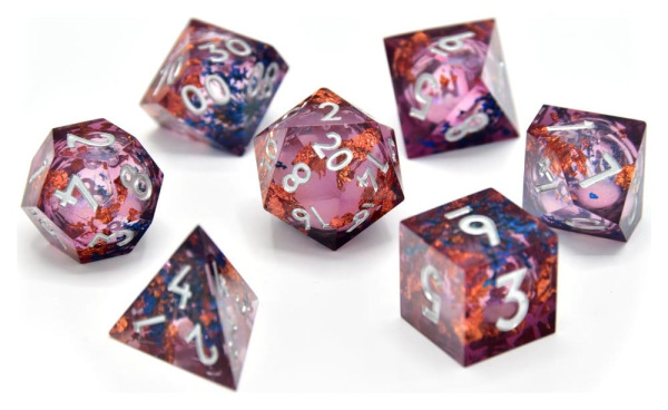 CritStones Liquid Core Dice Set Fey Mist (7)
