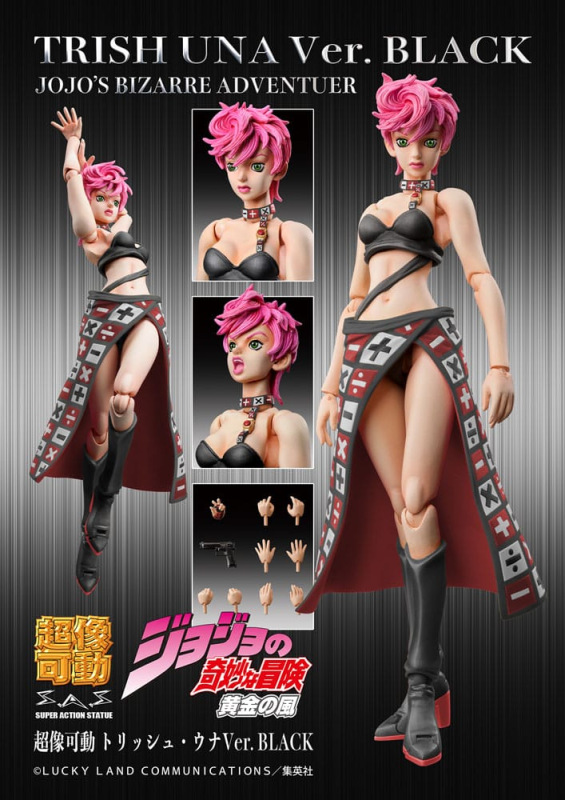 JoJo's Bizarre Adventure Part 5 Super Action Action Figure Chozokado Trish Una Black Ver. 15 cm 8