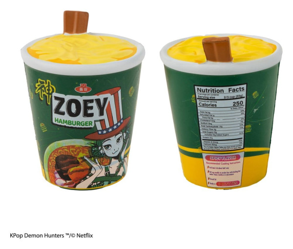 KPop Demon Hunters Squishy Anti Stress Figure Zoey Hamburger Noodles 1