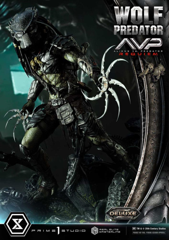Alien vs. Predator Real Elite Masterline Series Statue 1/3 Requiem Wolf Predator Deluxe Ver. 95 cm 7