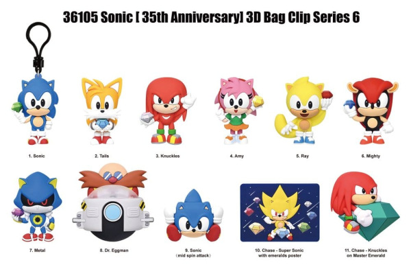 Sonic the Hedgehog 3D PVC Bag Clips Series 6 Display (24) 1