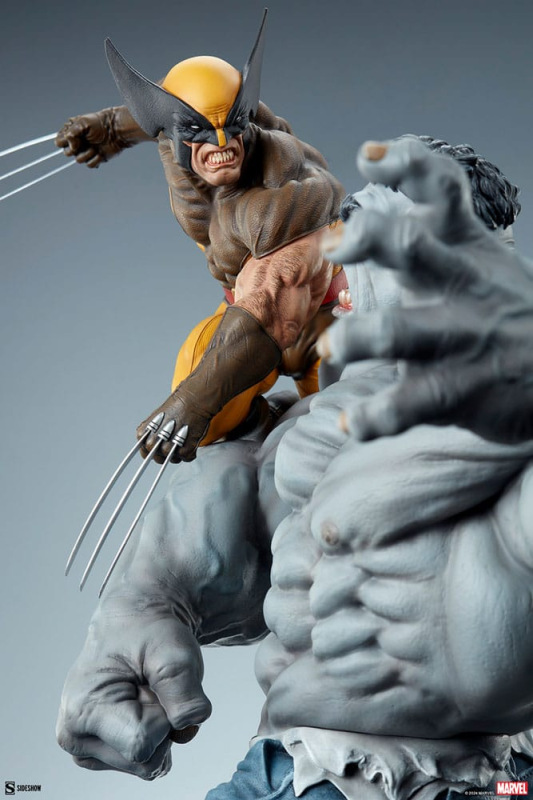 Marvel Statue Grey Hulk vs Wolverine 58 cm 11